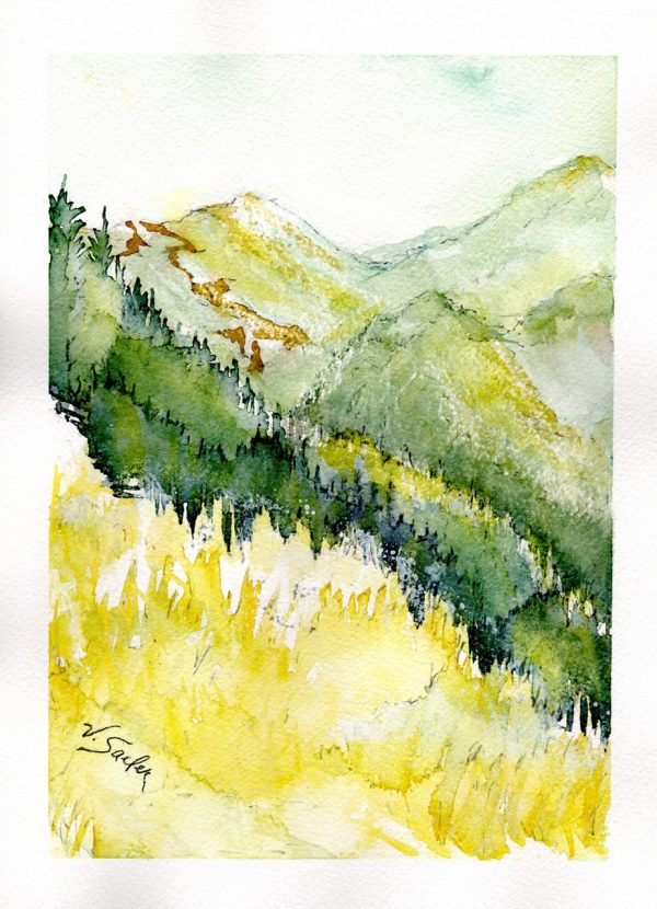 Watercolor - Gray Wolf Ridge